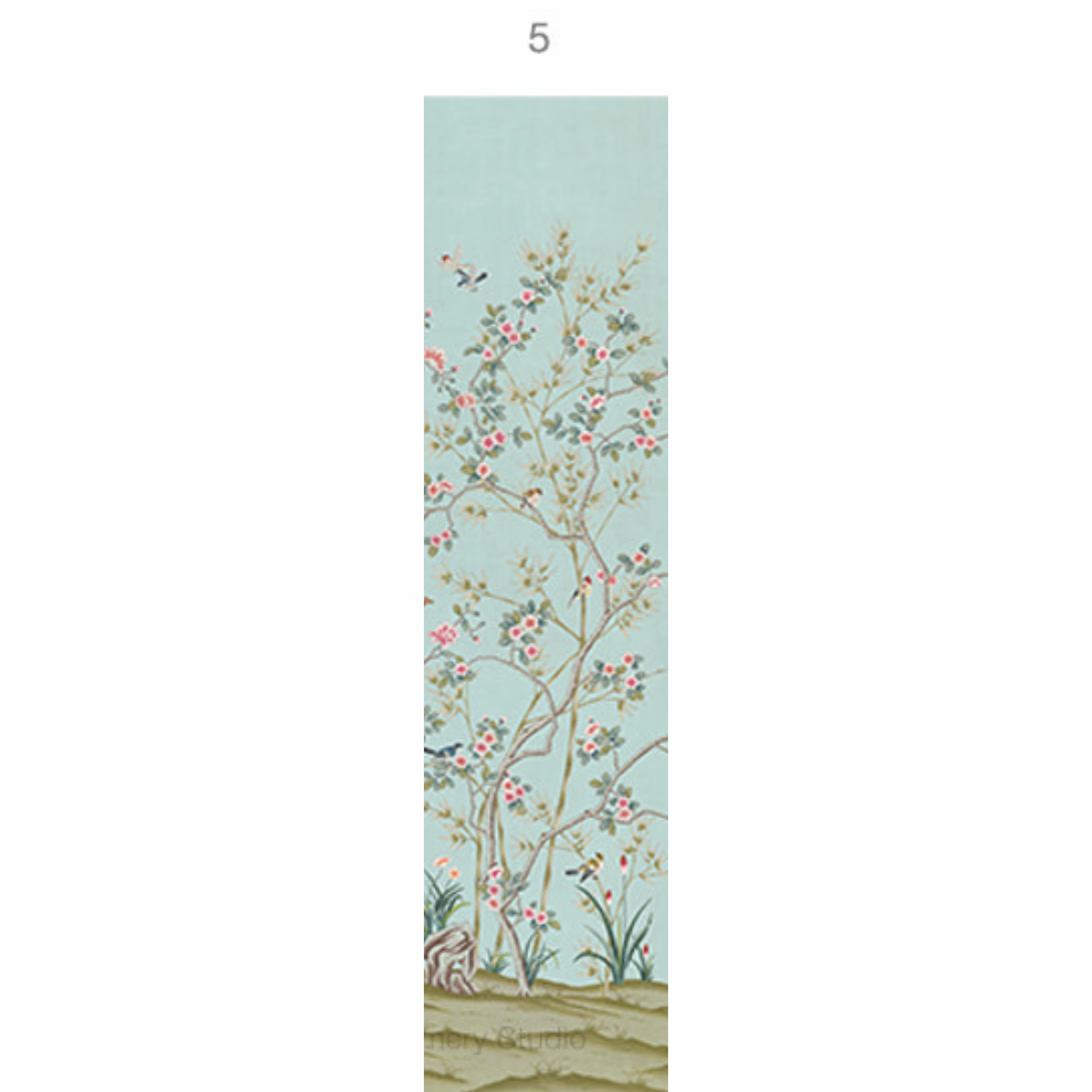 Parc Bonaire Chinoiserie Mural Wallpaper Panels in Aegean