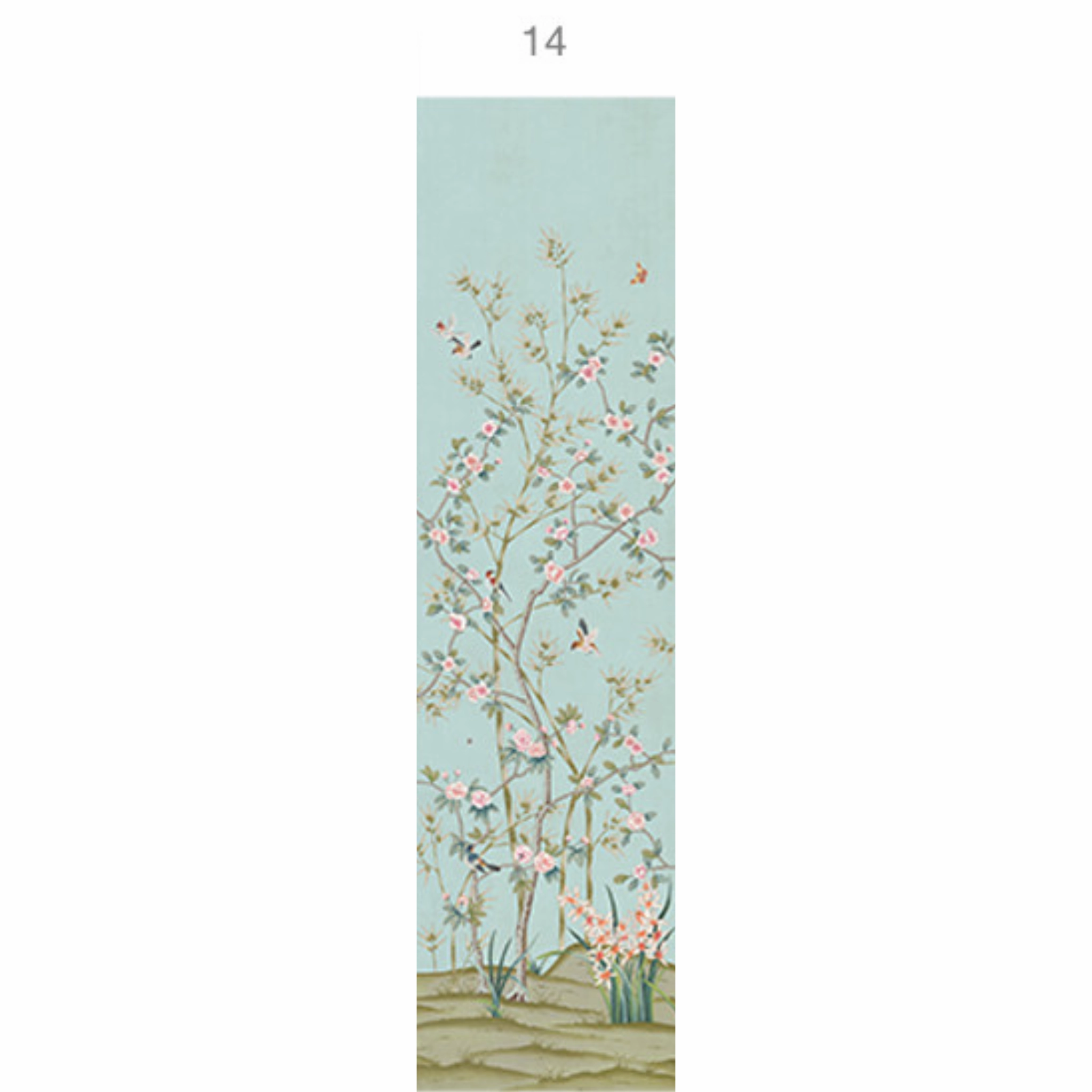 Parc Bonaire Chinoiserie Mural Wallpaper Panels in Aegean