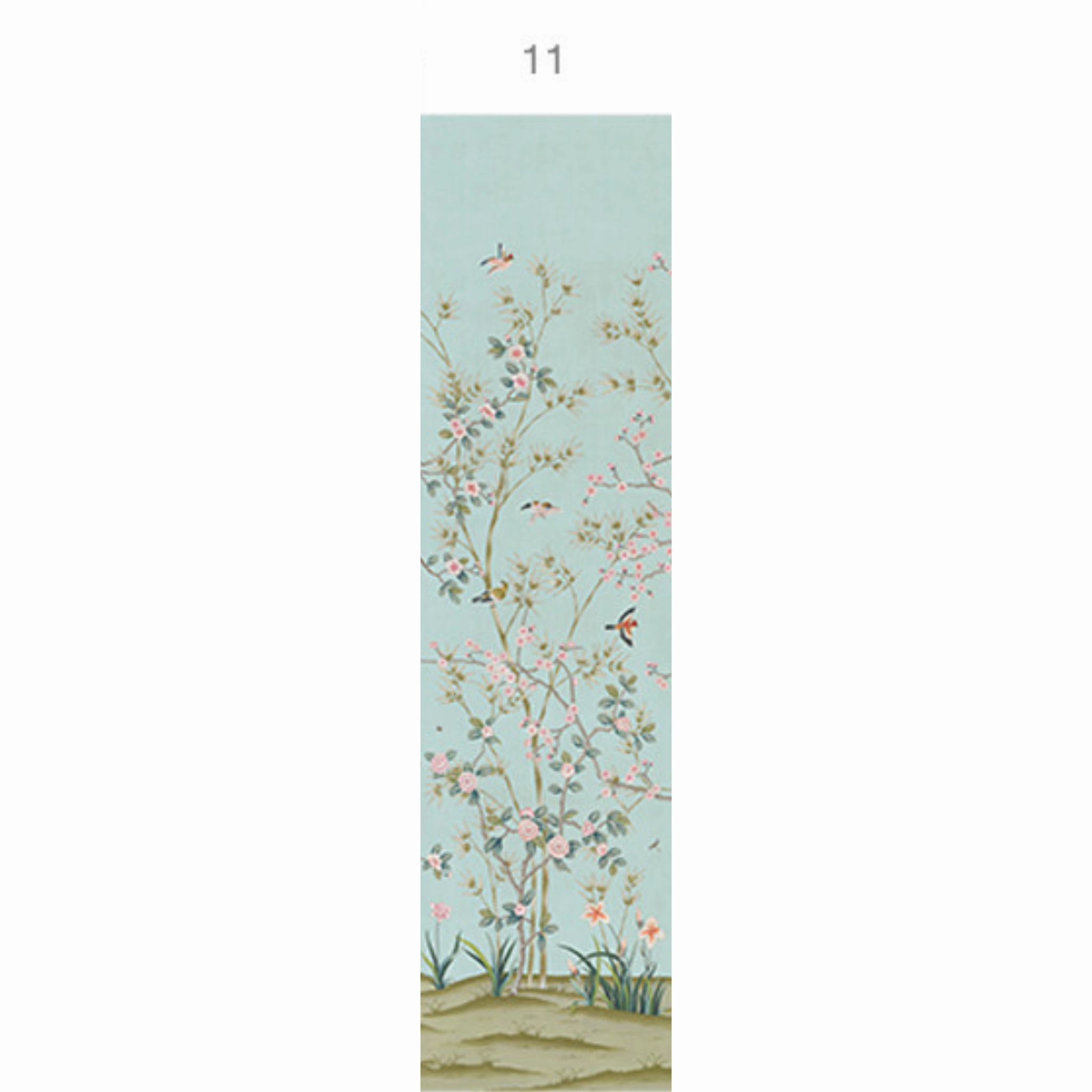 Parc Bonaire Chinoiserie Mural Wallpaper Panels in Aegean
