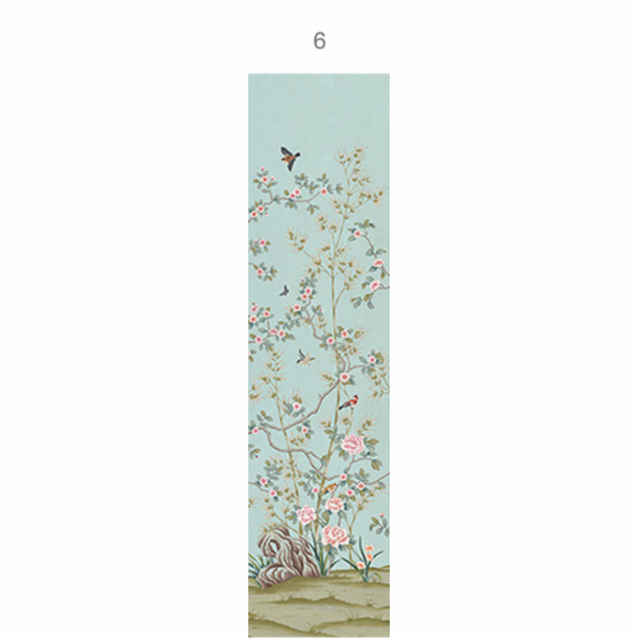 Parc Bonaire Chinoiserie Mural Wallpaper Panels in Aegean