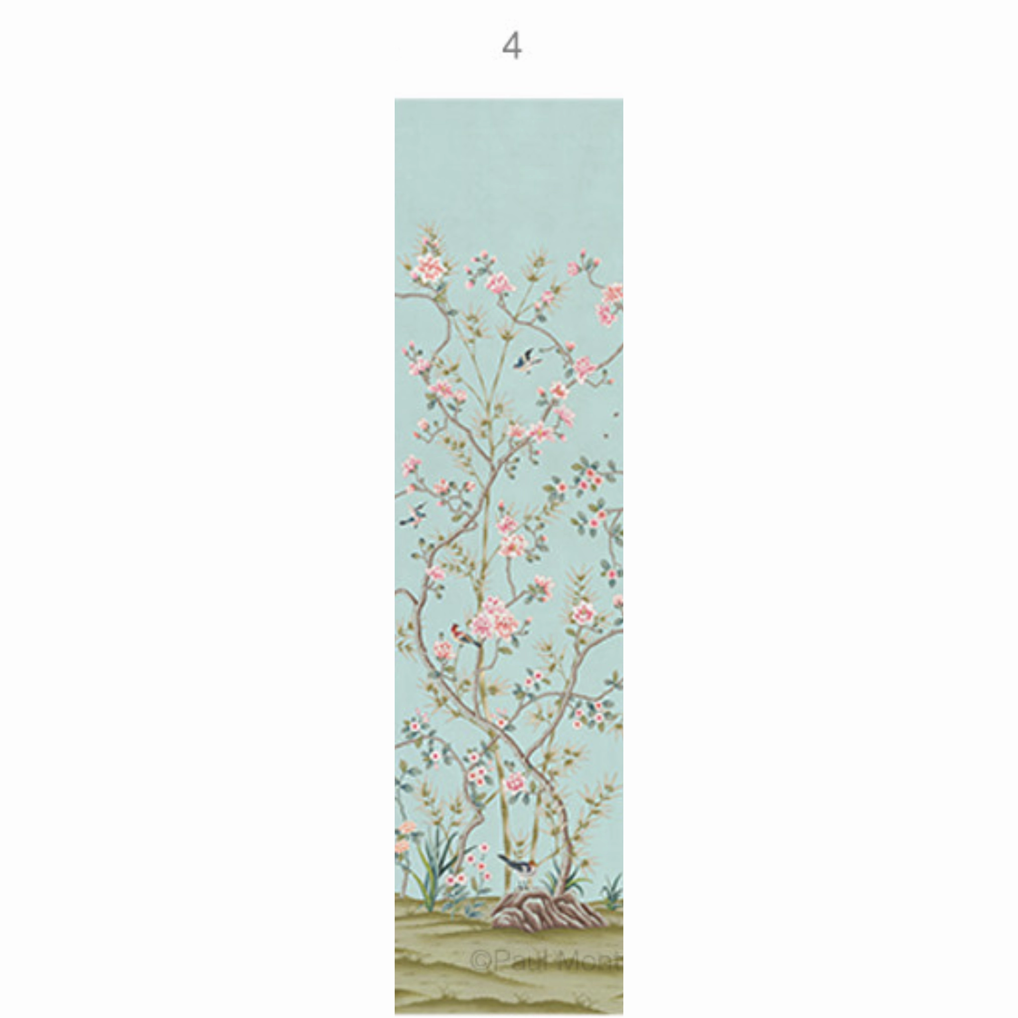 Parc Bonaire Chinoiserie Mural Wallpaper Panels in Aegean