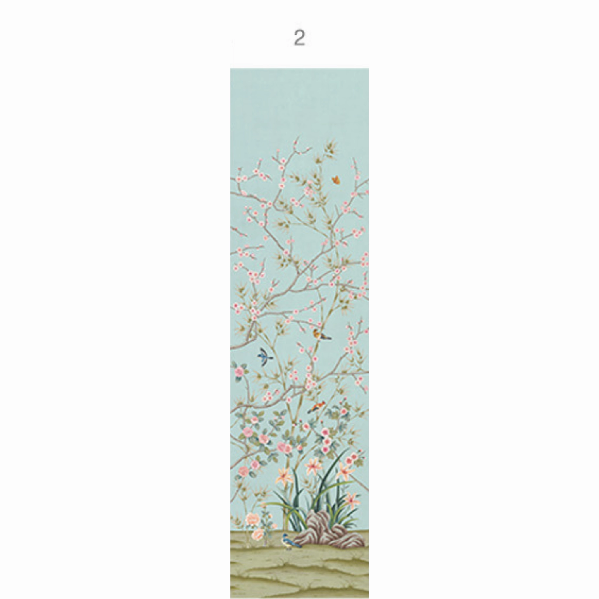 Parc Bonaire Chinoiserie Mural Wallpaper Panels in Aegean
