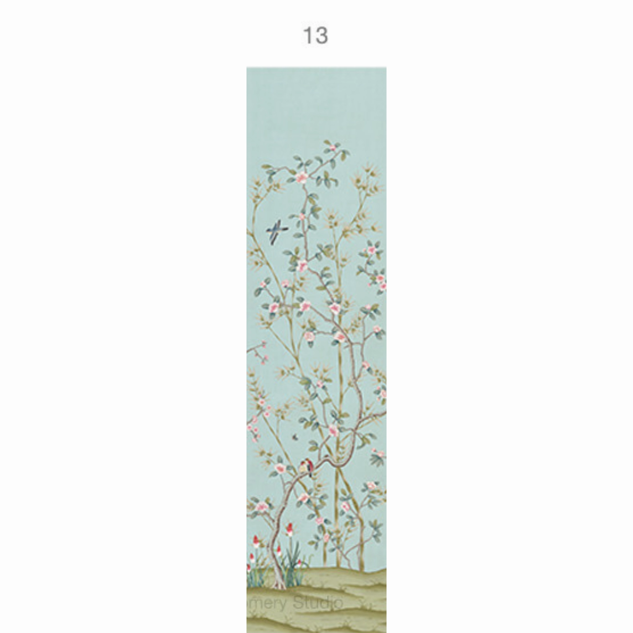 Parc Bonaire Chinoiserie Mural Wallpaper Panels in Aegean