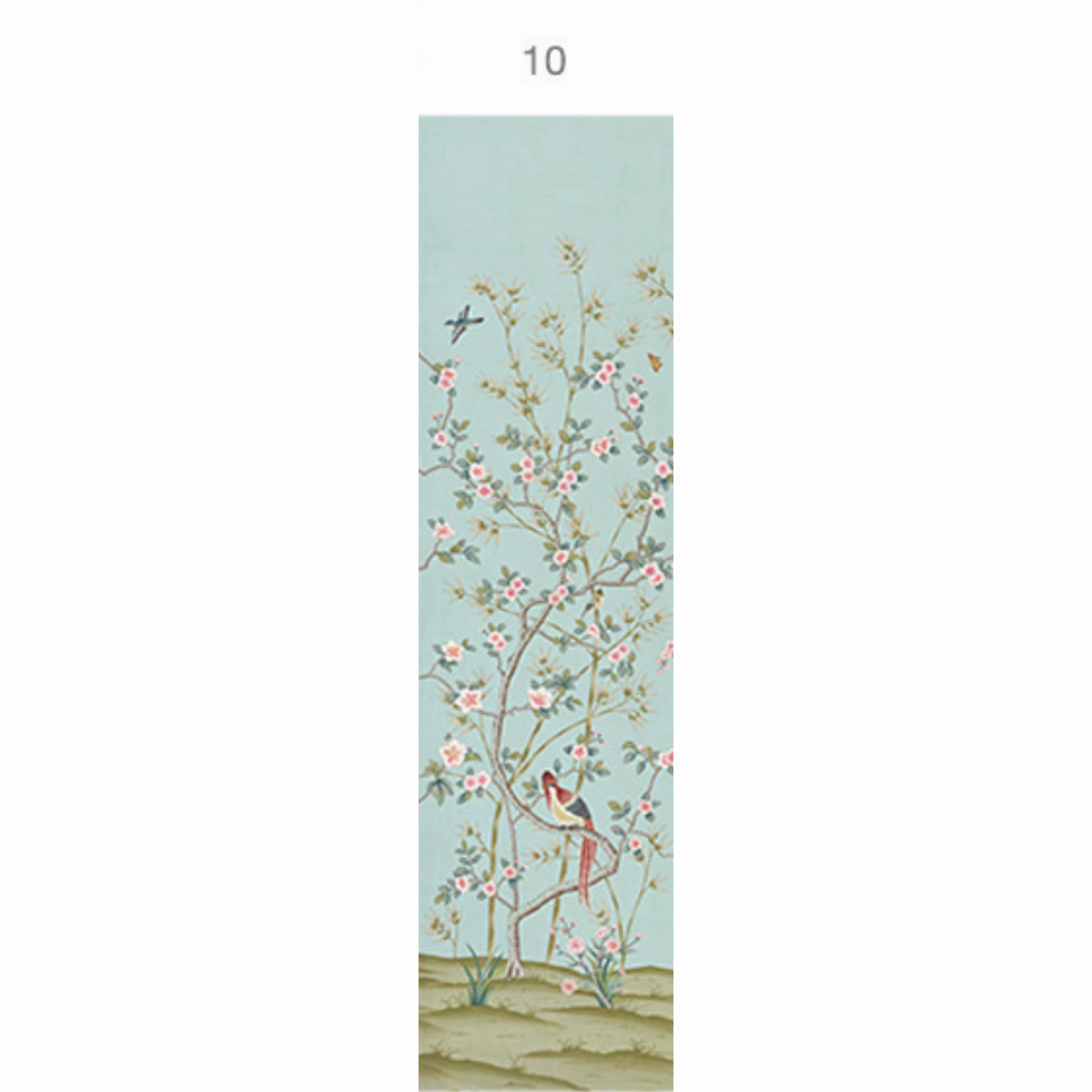Parc Bonaire Chinoiserie Mural Wallpaper Panels in Aegean
