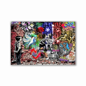 Peace and Love No1 by Adrian Vieriu framed mural artwork