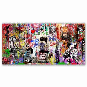 Peace and Love No2 by Adrian Vieriu framed mural artwork