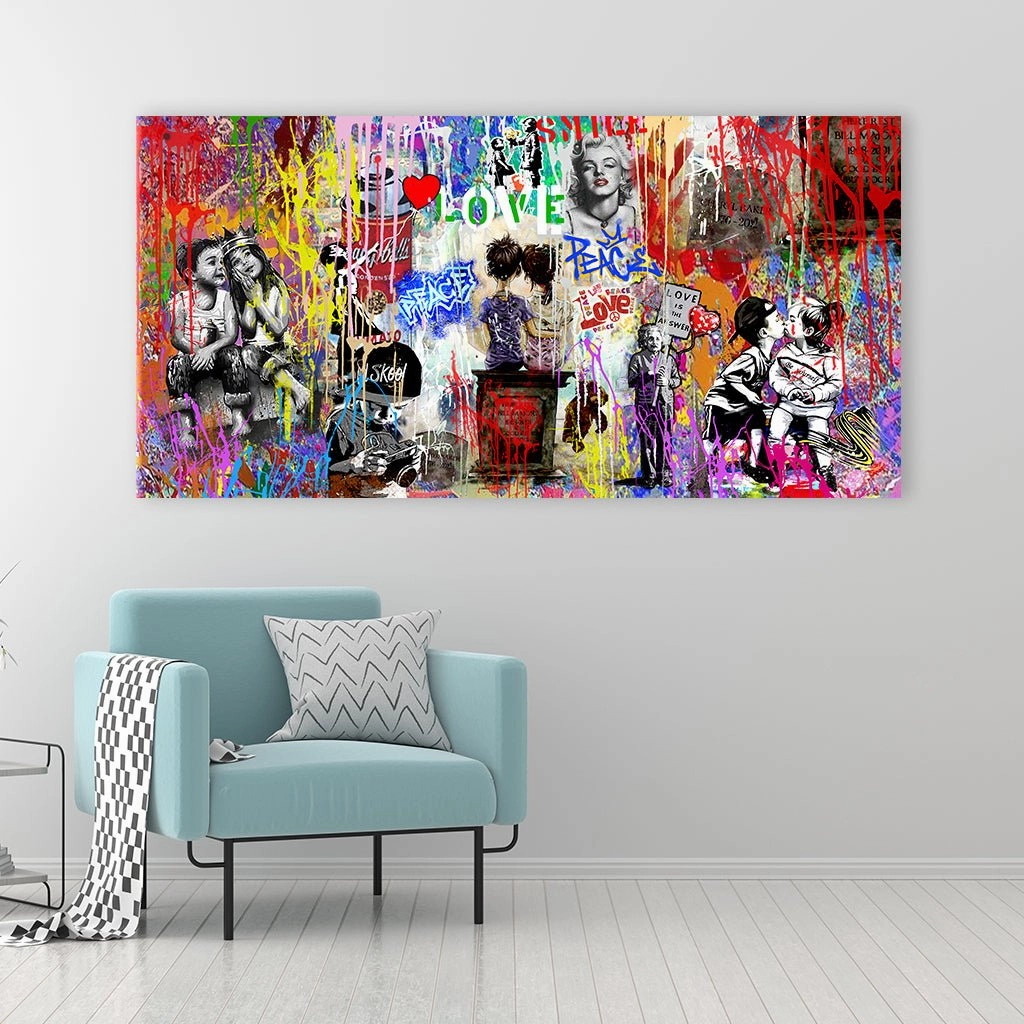 Peace and Love x Banksy by Adrian Vieriu