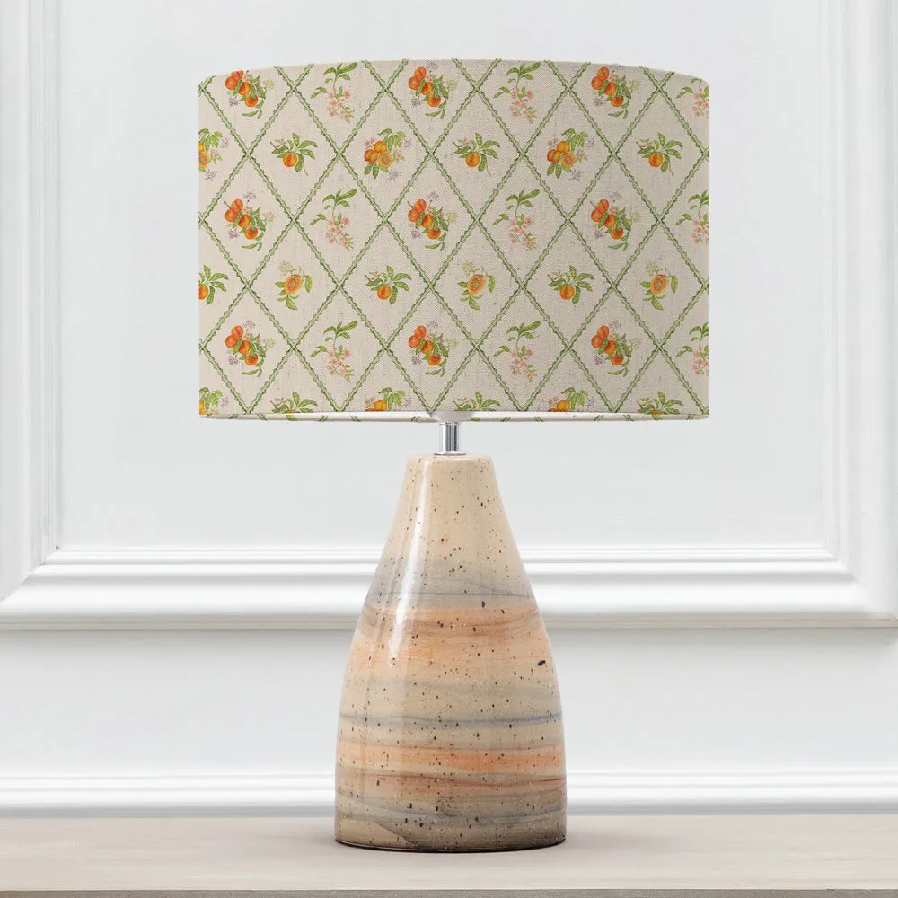 Peach Trellis Eva & Japura Complete Table Lamp Sandstone/Cream