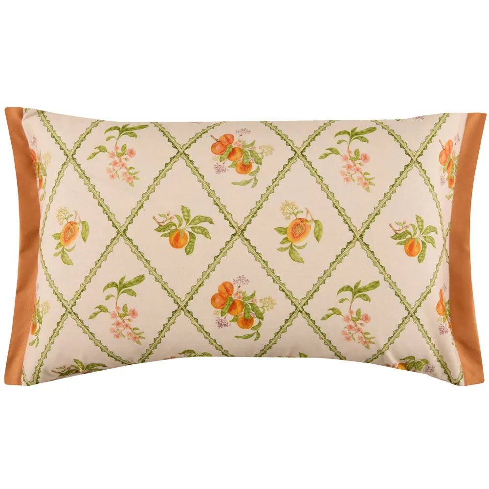 Peach Trellis Printed Outdoor Cushion Orange