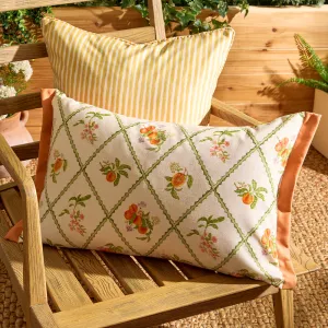 Peach Trellis Printed Outdoor Cushion Orange modern fashion rug  