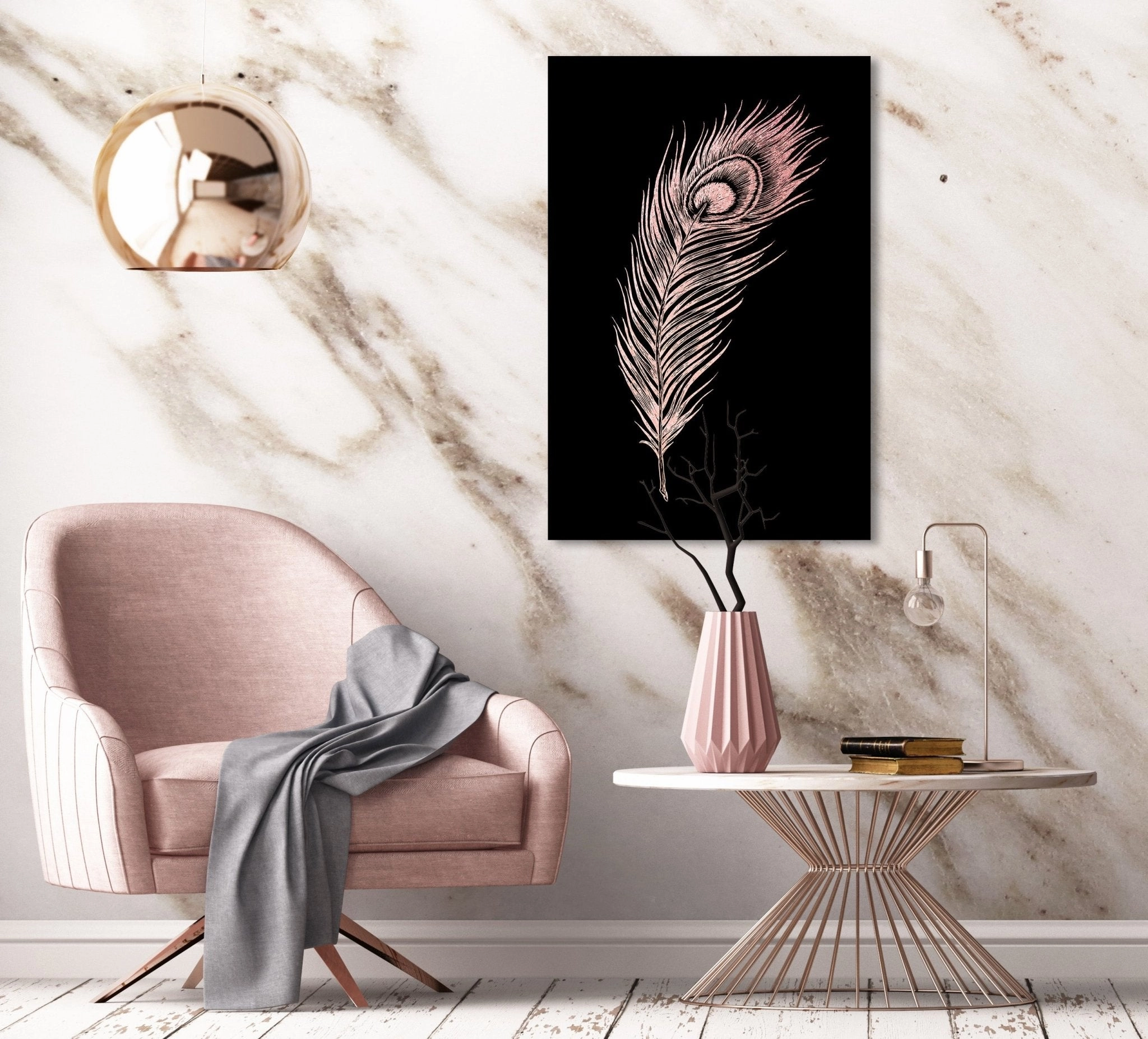 Peacock Feather Ros on Acrylic