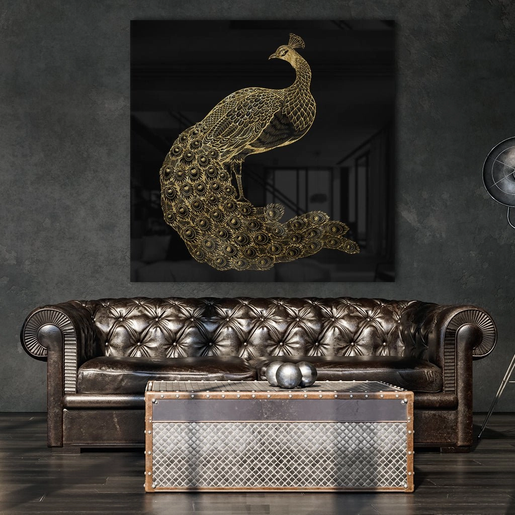 Peacock gold on acrylic glass