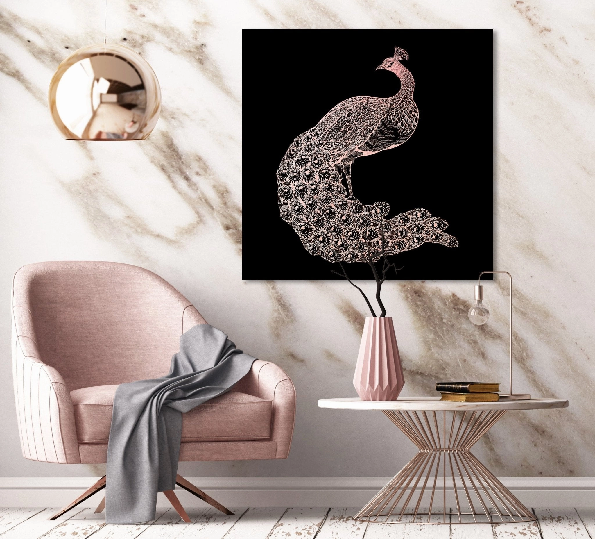 Peacock Ros on Acrylic