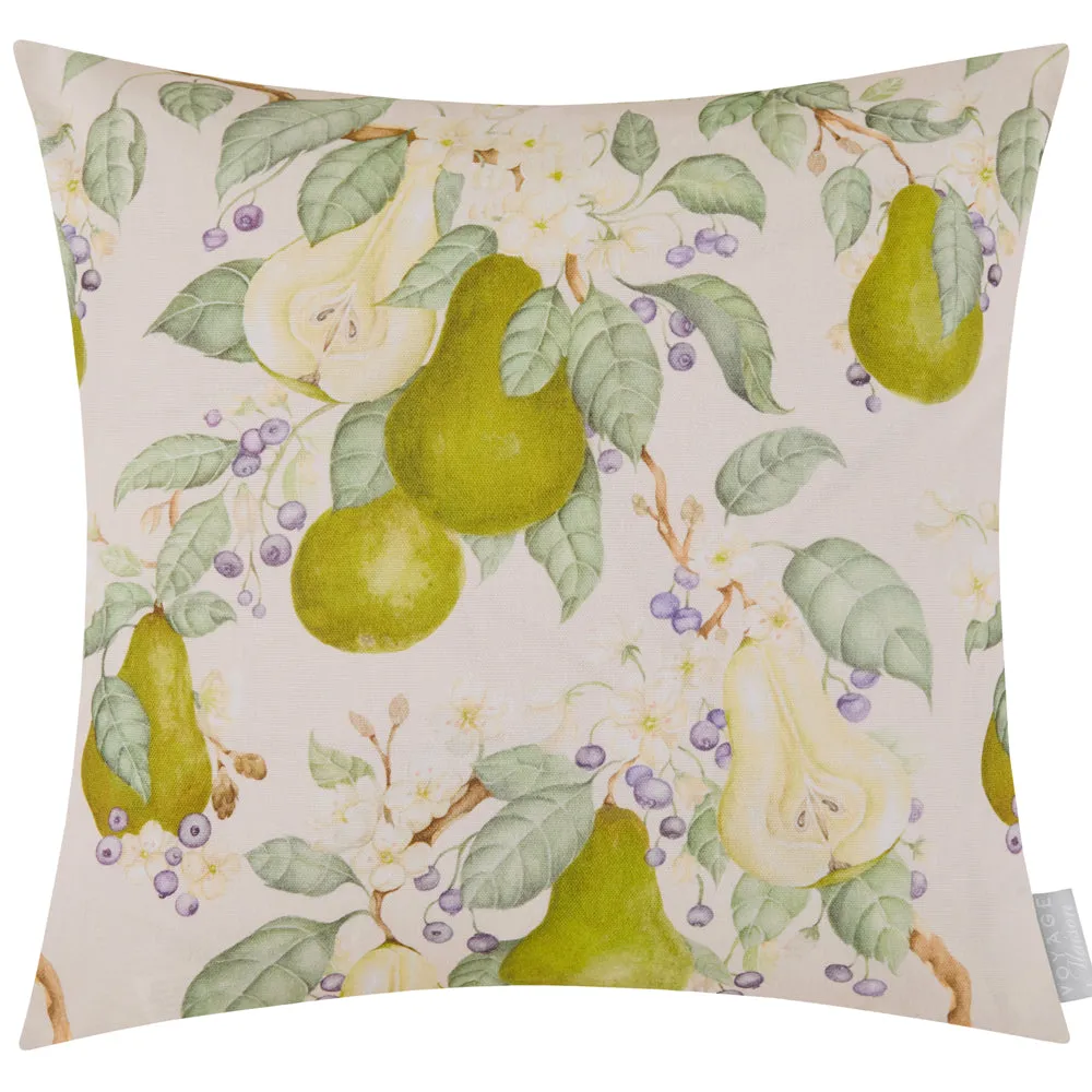 Pear Orchard Printed Cushion Green