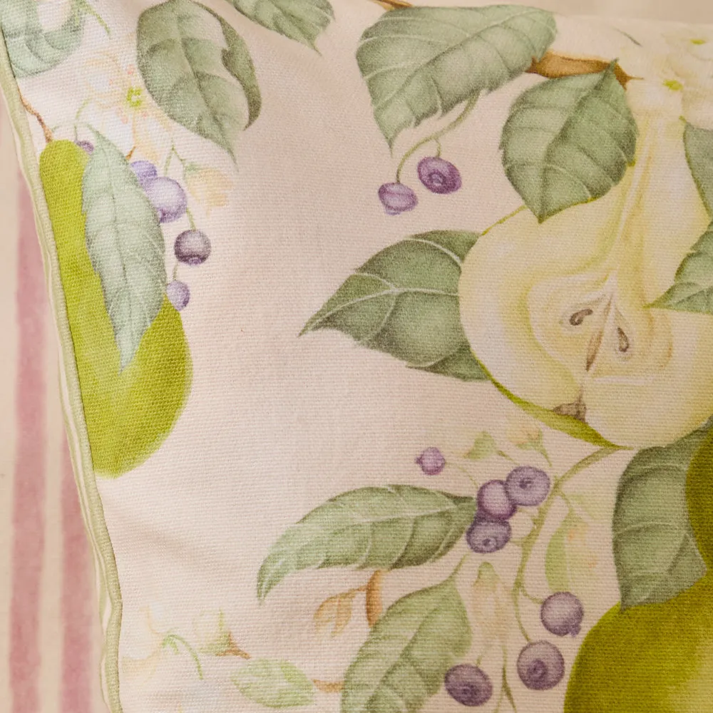 Pear Orchard Printed Cushion Green