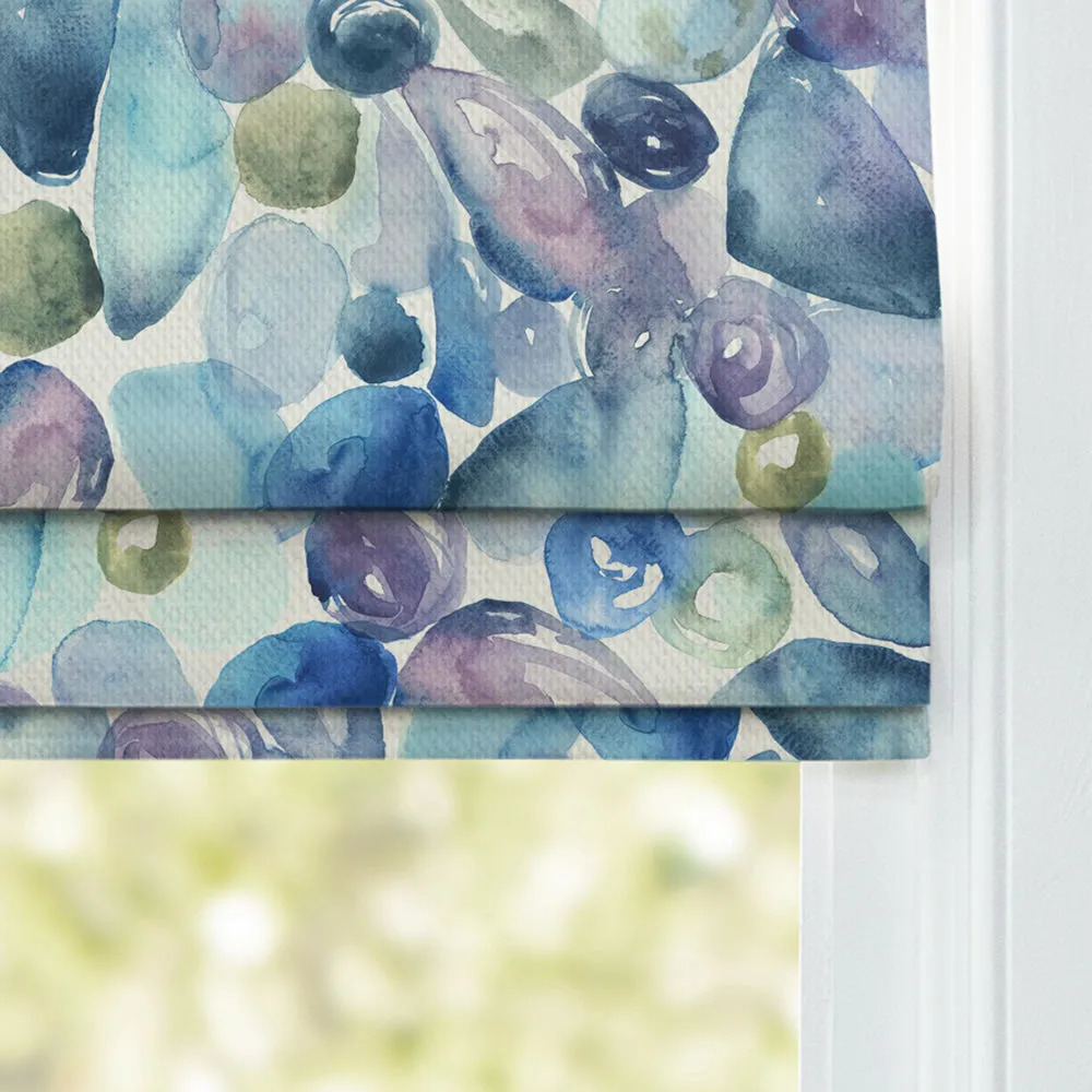 Pebbles Printed Cotton Made to Measure Roman Blinds Marine