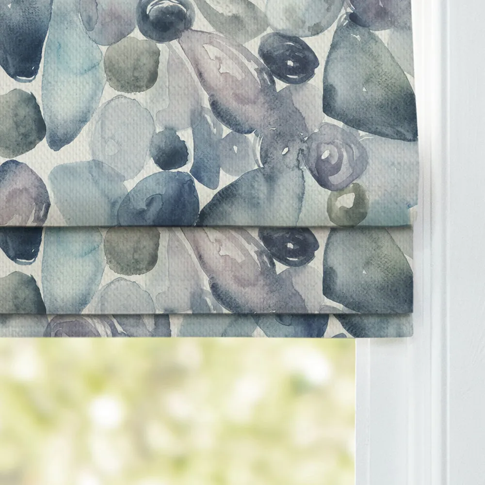 Pebbles Printed Cotton Made to Measure Roman Blinds Slate