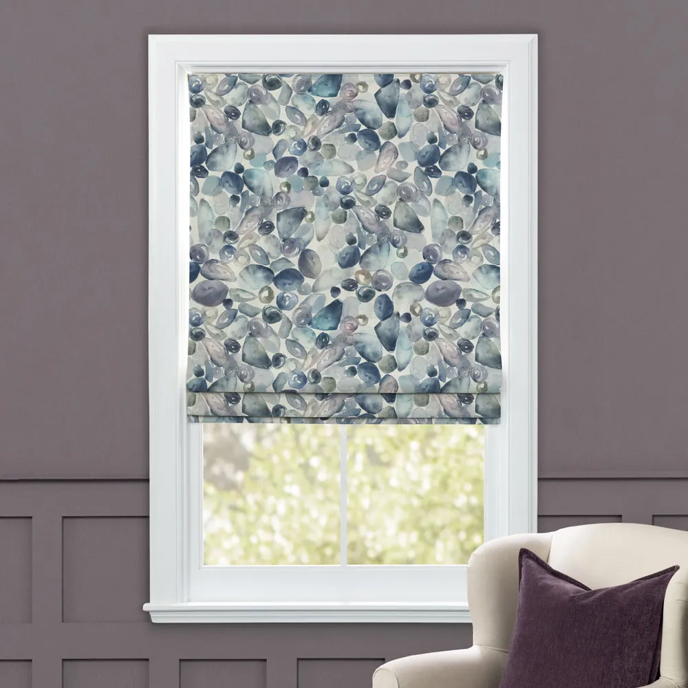 Pebbles Printed Cotton Made to Measure Roman Blinds Slate
