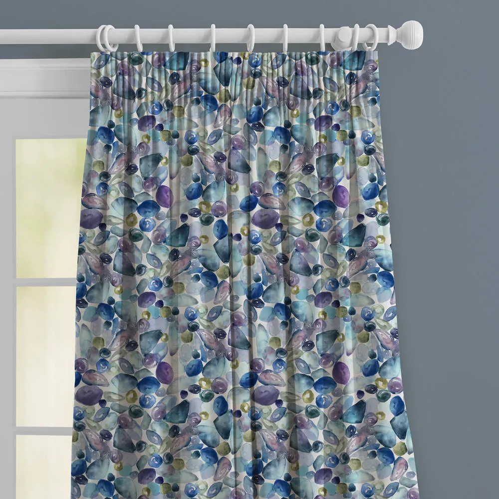 Pebbles Printed Made to Measure Curtains Marine
