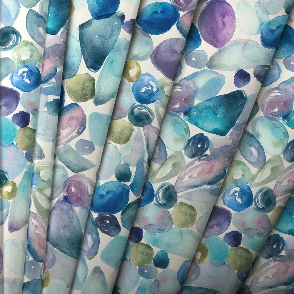 Pebbles Printed Made to Measure Curtains Marine