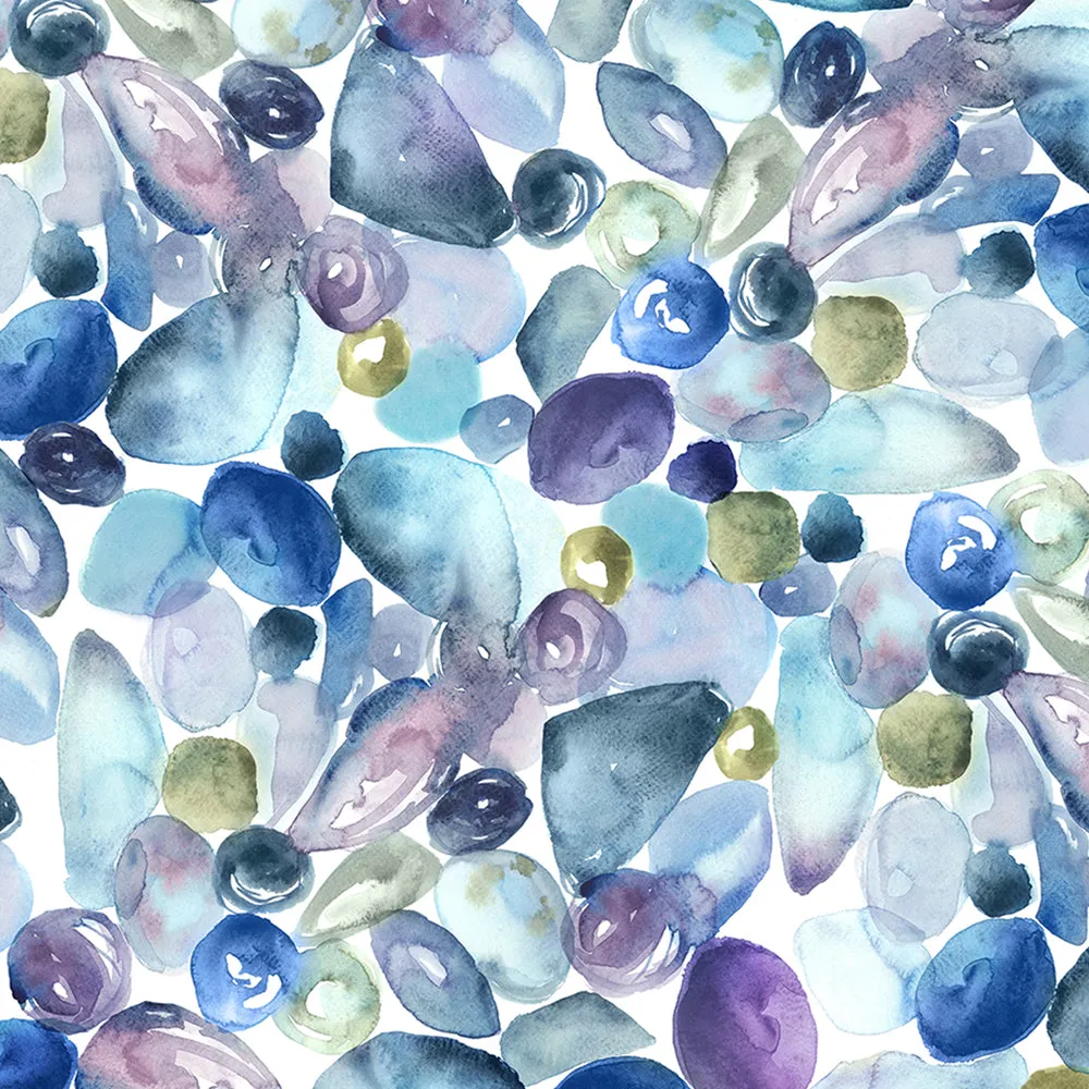 Pebbles Printed Made to Measure Curtains Marine
