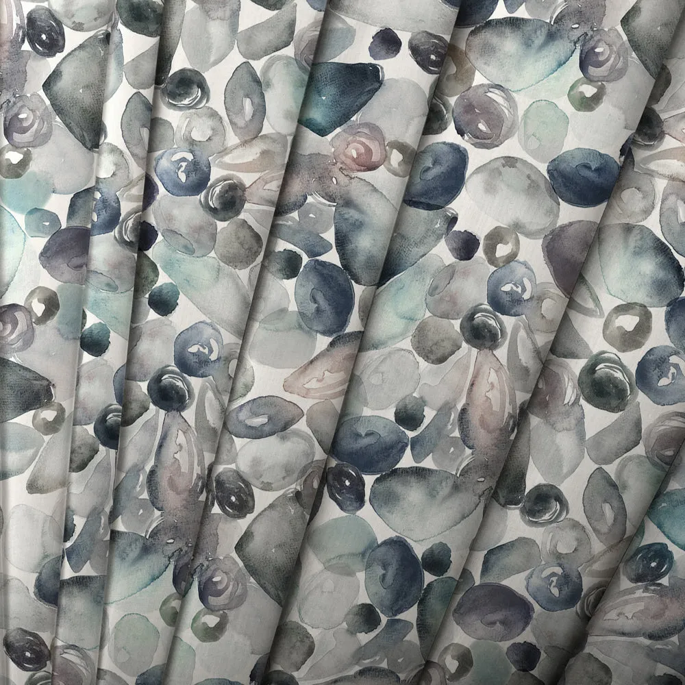 Pebbles Printed Made to Measure Curtains Slate