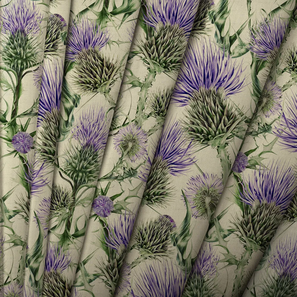 Penton Printed Cotton Made to Measure Roman Blinds Damson/Natural