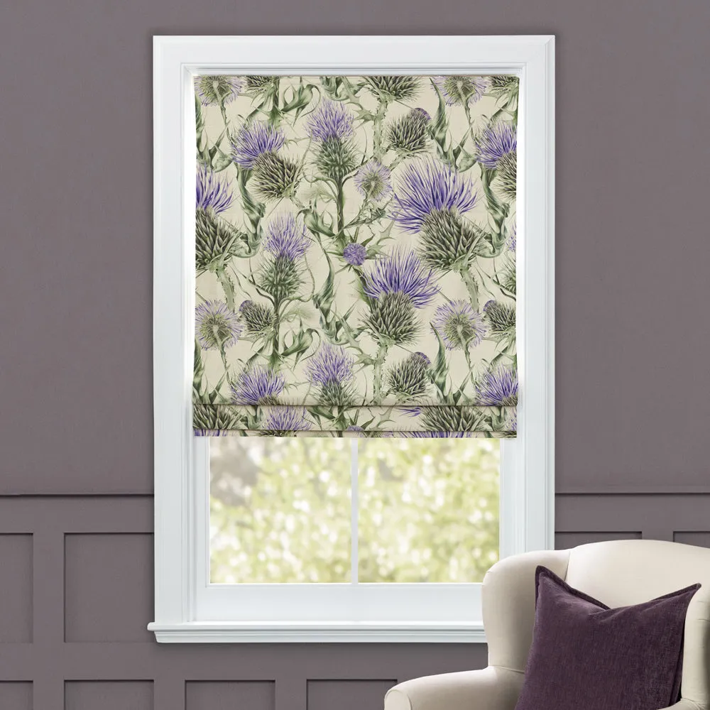Penton Printed Cotton Made to Measure Roman Blinds Damson/Natural