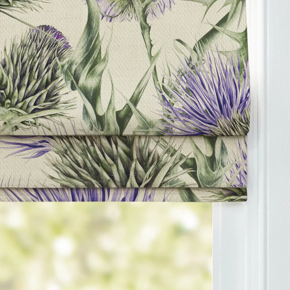 Penton Printed Cotton Made to Measure Roman Blinds Damson/Natural
