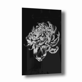 Peony Silver on Acrylic framed mural artwork