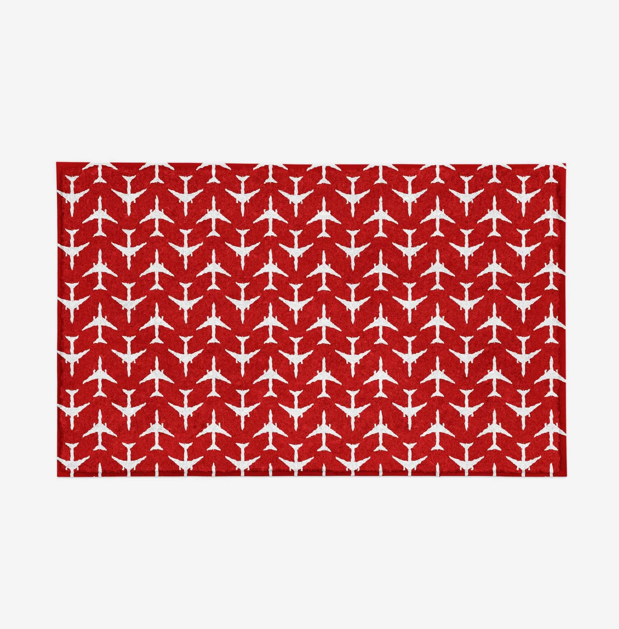 Perfectly Sized Seamless Airplanes Red Designed Door Mats