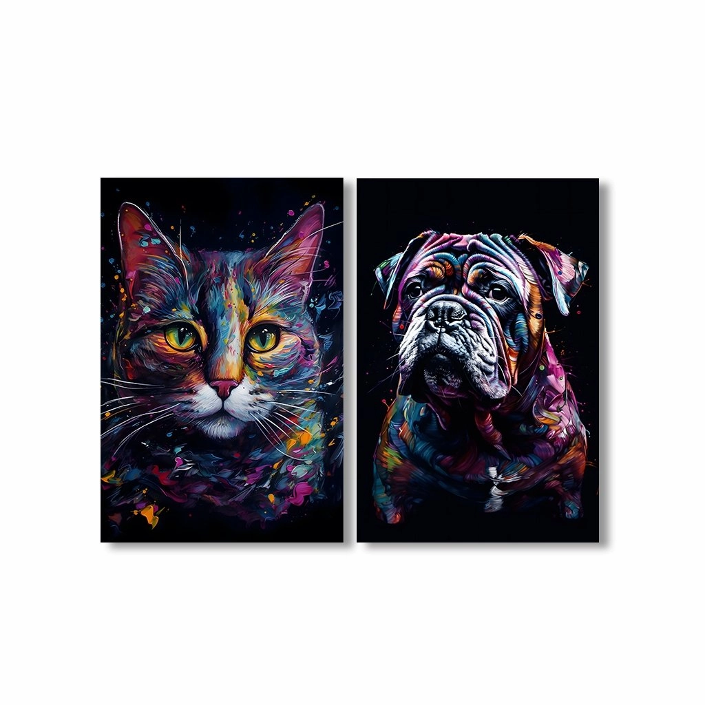 Pet Art Duo by Juliano de Araujo framed mural artwork