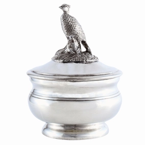 Pewter Pheasant Sauce Bowl mini desktop sculpture