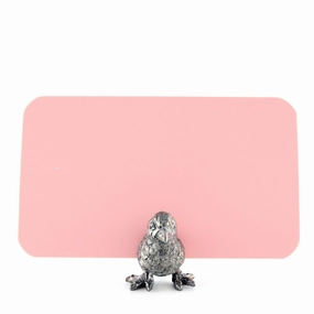 Pewter Song Bird Place Card Holder cute desktop display