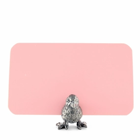 Pewter Song Bird Place Card Holder mini desktop sculpture