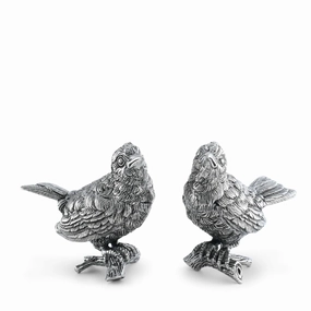 Pewter Song Birds Salt & Pepper Set cute desktop display