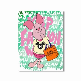 Piglet by daveschloffiart framed mural artwork