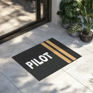 Pilot Text & Epaulettes (2 Lines) Designed Door Mats door entrance rug