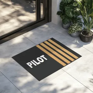 Pilot Text & Epaulettes (4 Lines) Designed Door Mats door entrance rug