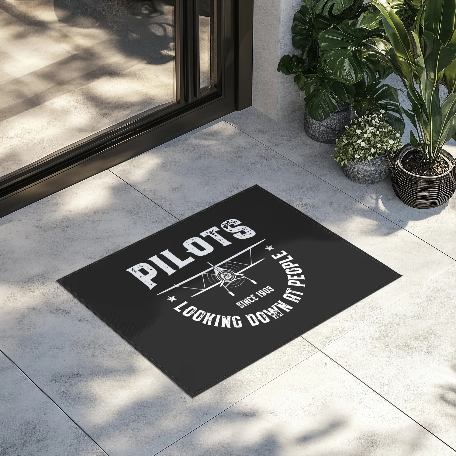 Pilots Looking Down at People Since 1903 Designed Door Mats door entrance rug