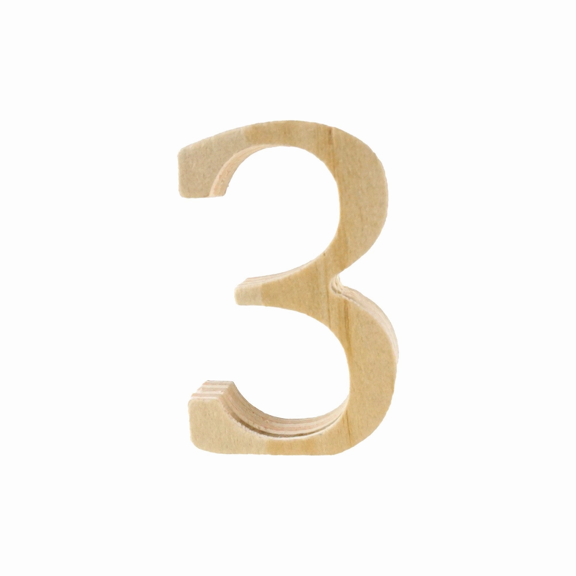 Pine Standing Wood Letters Numbers and Symbols, 2-inch, 3-count