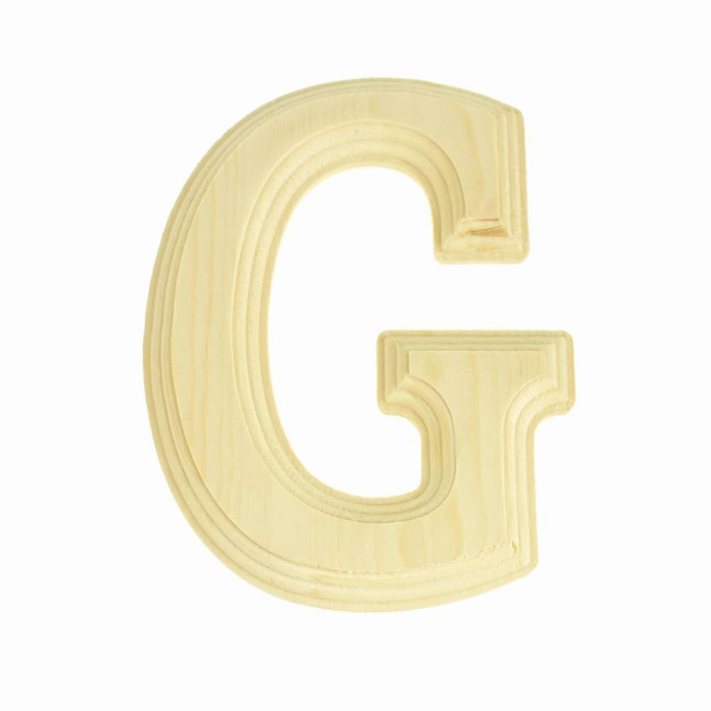 Pine Wood Beveled Wooden Letters and Numbers, 5-13/16-inch, Natural