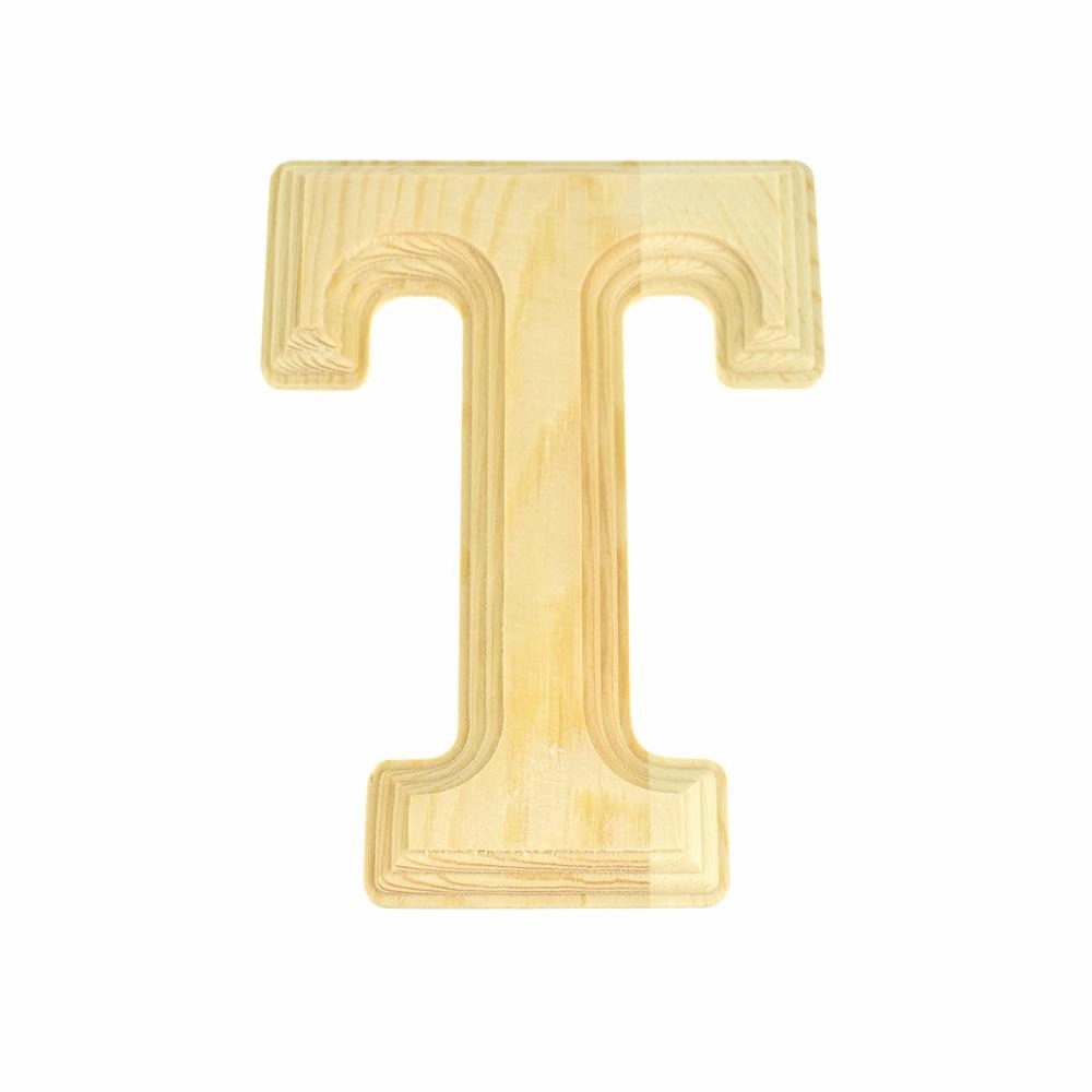 Pine Wood Beveled Wooden Letters and Numbers, 5-13/16-inch, Natural