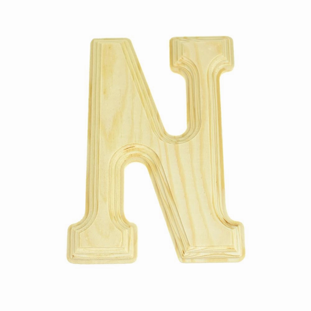 Pine Wood Beveled Wooden Letters and Numbers, 5-13/16-inch, Natural