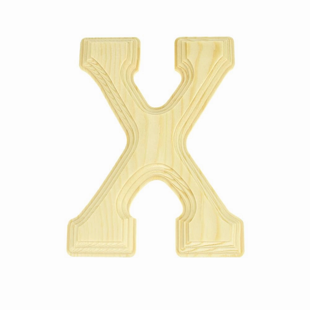 Pine Wood Beveled Wooden Letters and Numbers, 5-13/16-inch, Natural