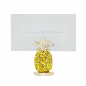 Pineapple Placecard Holders, Yellow, Set of Two mini desktop sculpture