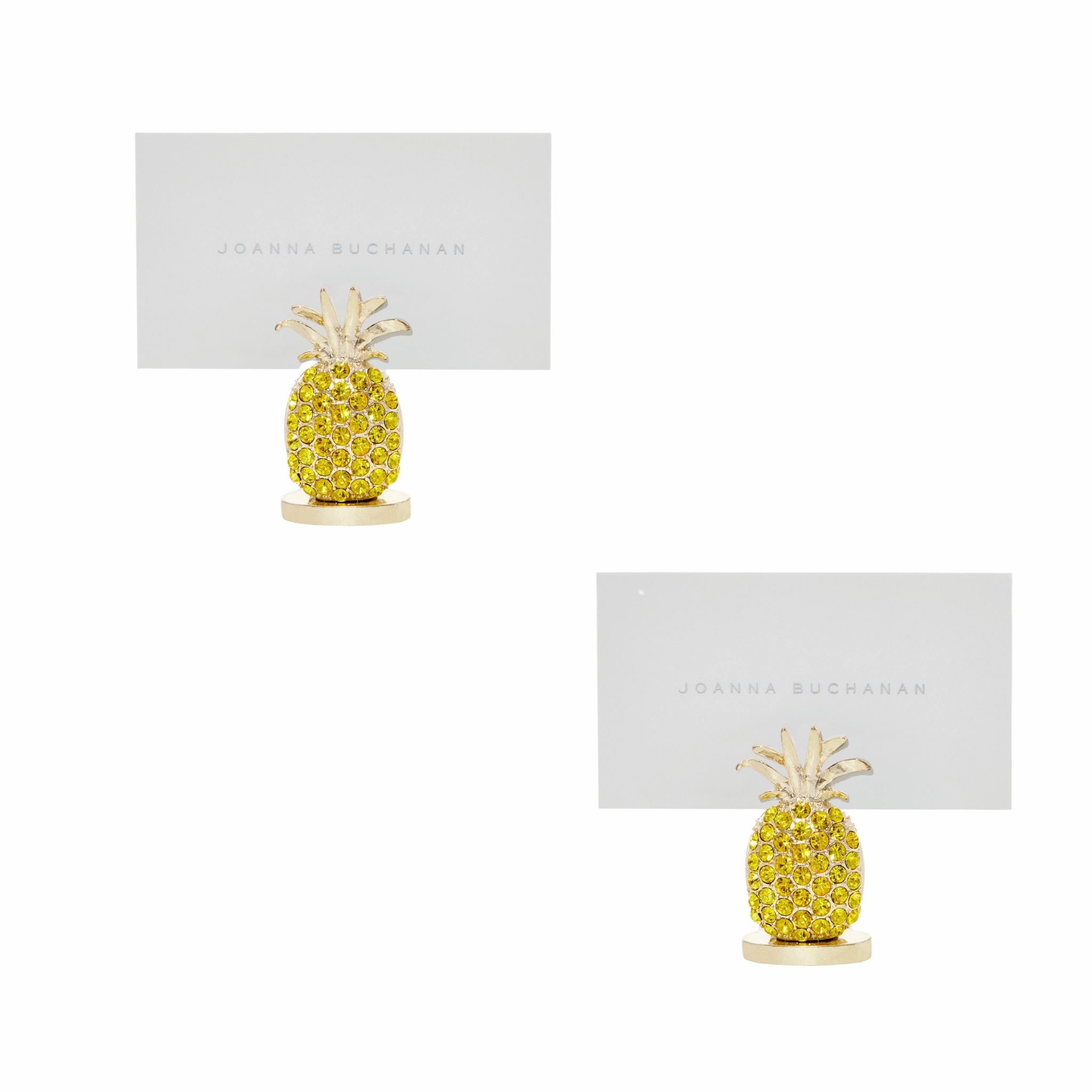 Pineapple Placecard Holders, Yellow, Set of Two