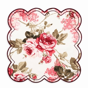 Pink & Burgundy Rose Floral Dinner Napkin cute desktop display