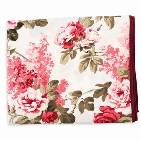Pink & Burgundy Rose Floral Tablecloth mini desktop sculpture