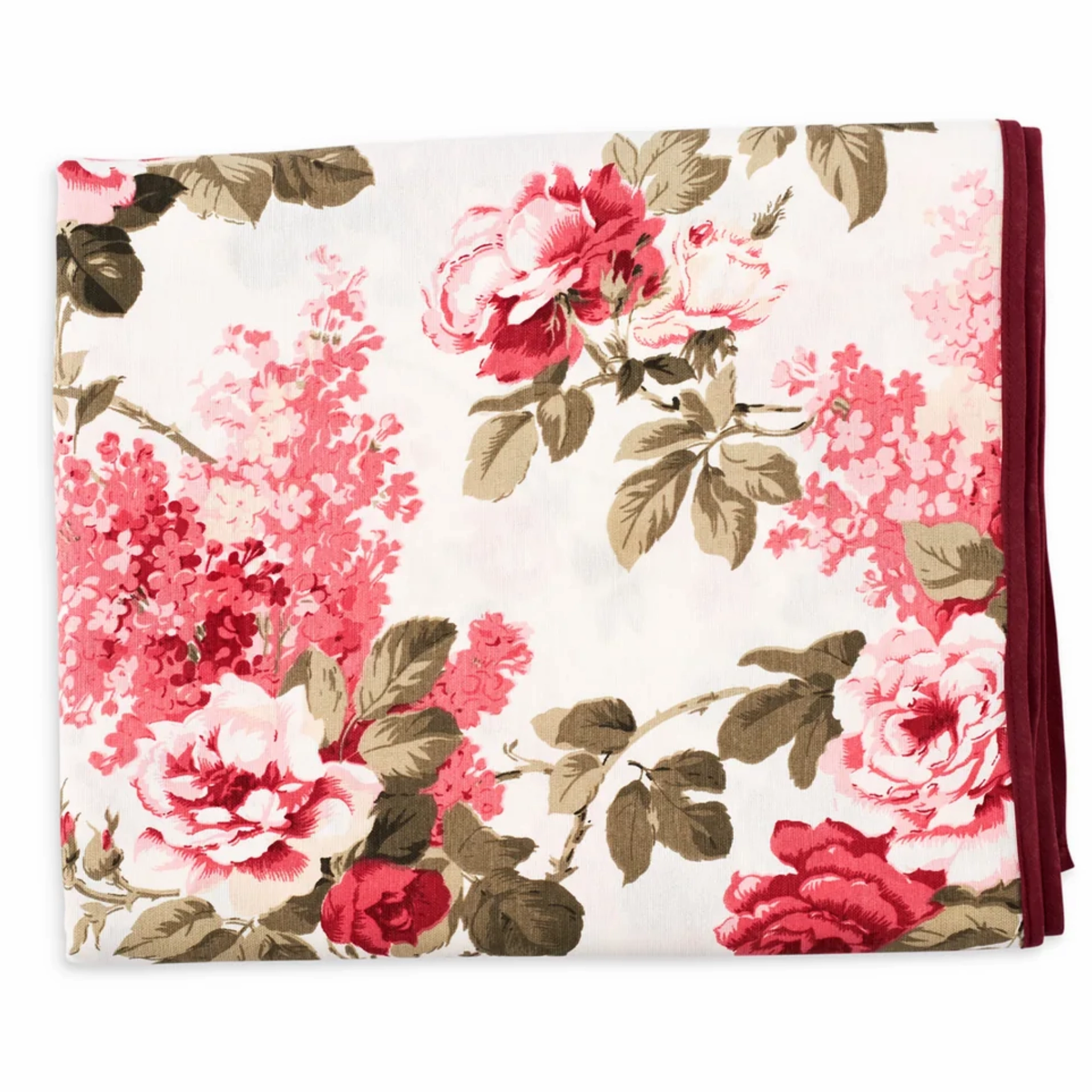 Pink & Burgundy Rose Floral Tablecloth mini desktop sculpture